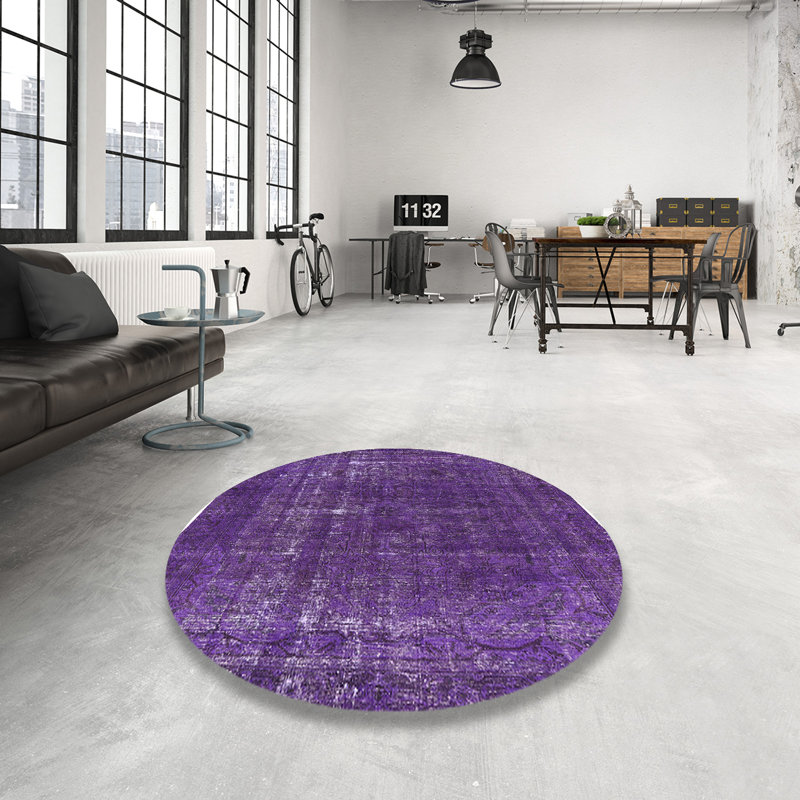 Tapis 100% Mid-Century moderne lavable à la machine 2241, Rond 5 pi
