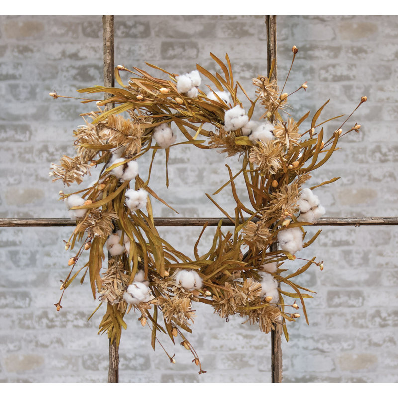 Noonkester Dried Cotton 22'' Wreath