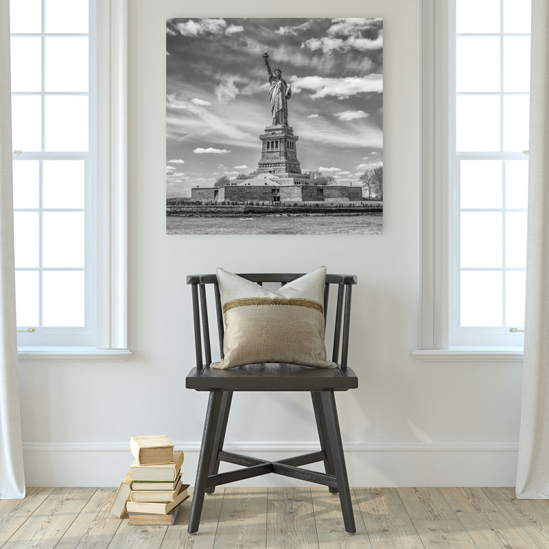 Statue de la Liberté, style classique abstrait contemporain, architecture urbaine, affiche murale, H 32 po x l 32 po