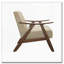 Chaise d'appoint d'inspiration rétro avec finition noyer
