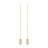 Aspen Creative 20507-22, 12" Clear With Yellow Line Glass Knob With Pull Chain In Copper, 2 Pack