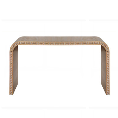 Curved Waterfall-style wood Console Table