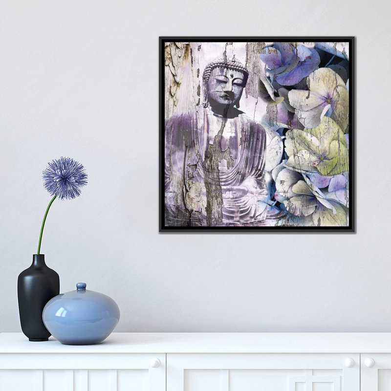 «Timeless Buddha III», impression sur toile, H 18 po x l 18 po x P 1,5 po, Toile avec cadre noir