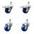 3.5 Inch Solid Polyurethane Swivel ½ Inch Stem Caster Set 2 Total Lock Brake SCC