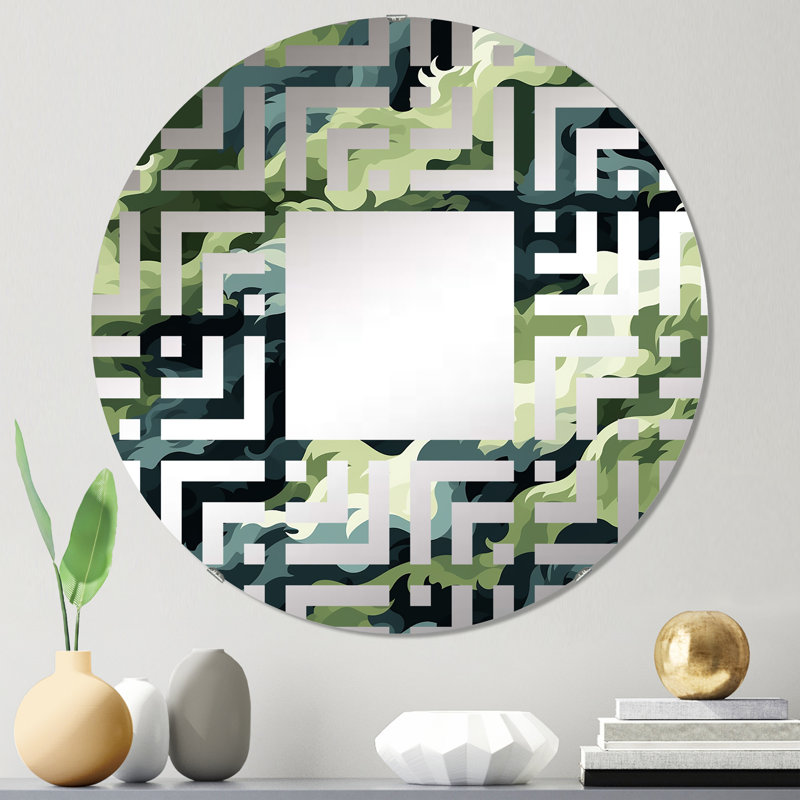 Cercle de miroir décoratif urbain Urban Wild Wild Camouflage, 23,6 po x 23,6 po