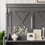 Lit escamotable double avec bureau, station de charge USB, lumières DEL, gris foncé-1150842700-1150842689