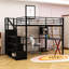 Multi-Functional Loft Bed with Integrated Study Desk, Wardrobe and LED Light