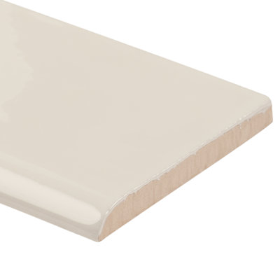 Barcelona 3 in. x 6 in. Polished Ceramic Subway Bullnose Wall Tile Trim