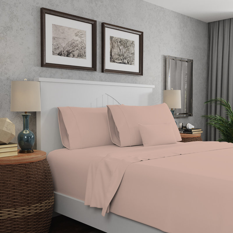 Soft & Silky Cotton Rayon Sheet Set, Queen, Blush
