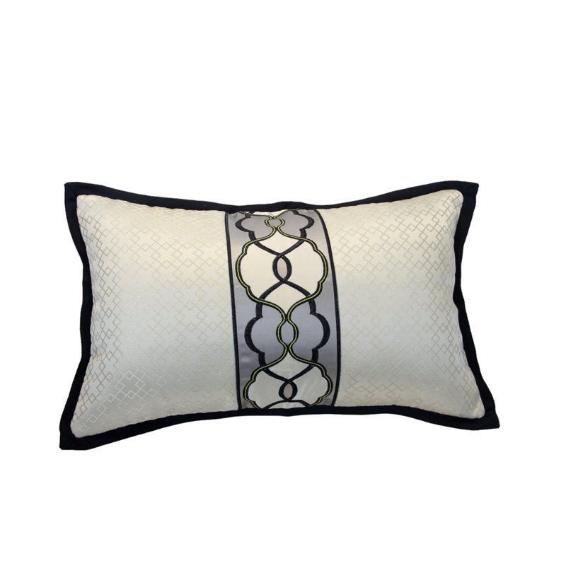 Embroidered Lumbar Pillow Cover