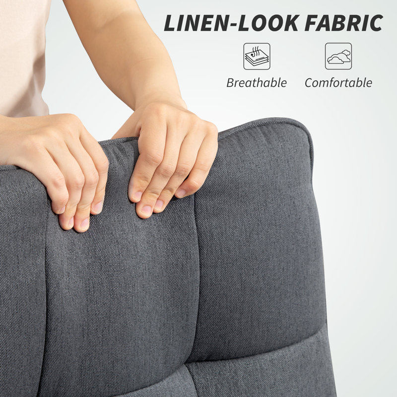 Linen Office Chair, Dark Grey 