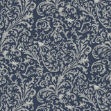 Florentine Vine - Deep Blue Wallpaper
