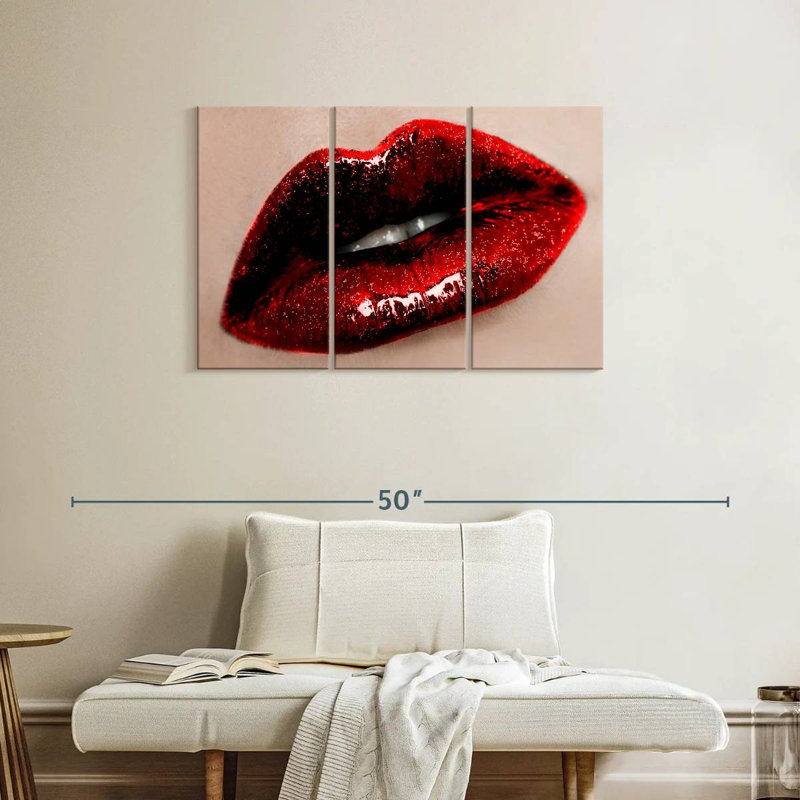 Shuttleworth Dark Red Lips, 24" H x 38" W