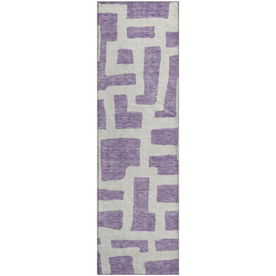 Premium Machine Washable Prisco Purple Rug