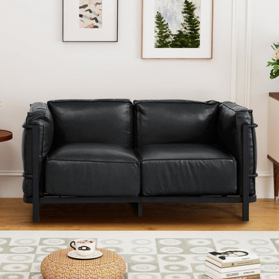Faux Leather Loveseat