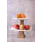 Merridie SM. White Marble Square Cake Plate W/ Mango Wood Base 8"X8" - White