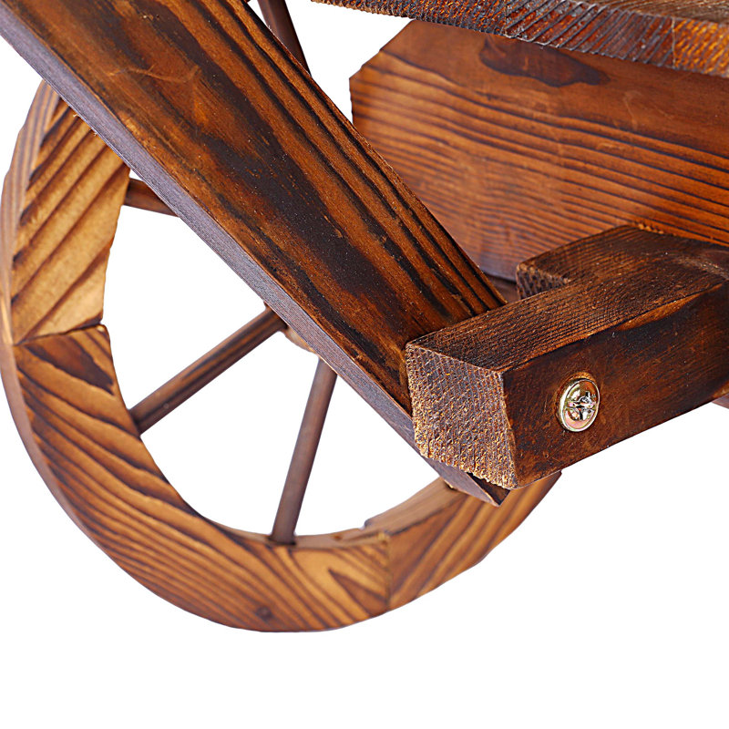 Support pour pot de fleurs en bois wagon
