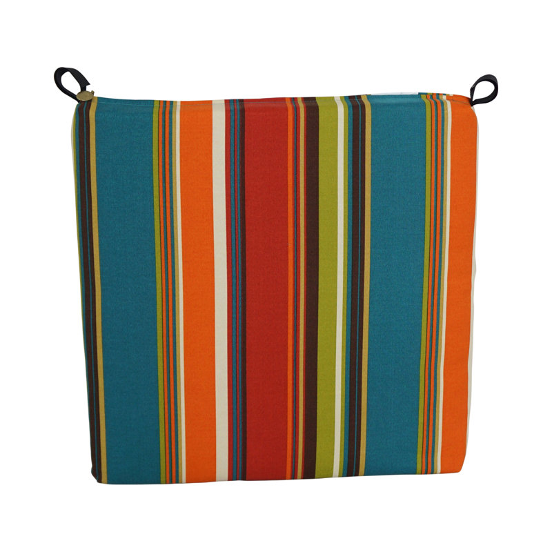 Outdoor 3'' Dining Chair Seat Cushion, Red/Blue