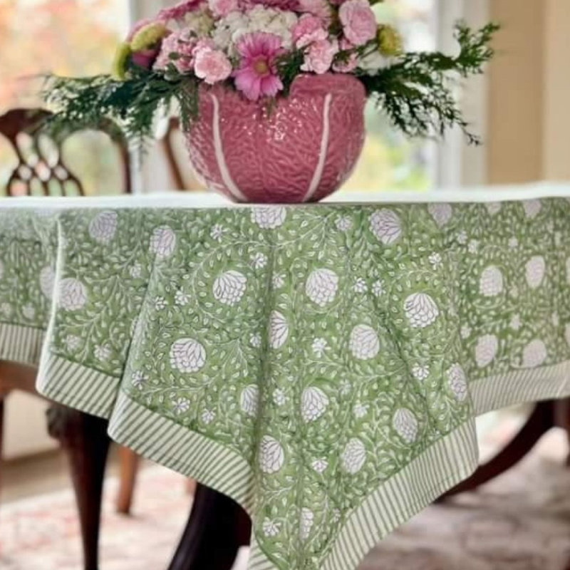 Eden Green Square Tablecloth, 60" Square