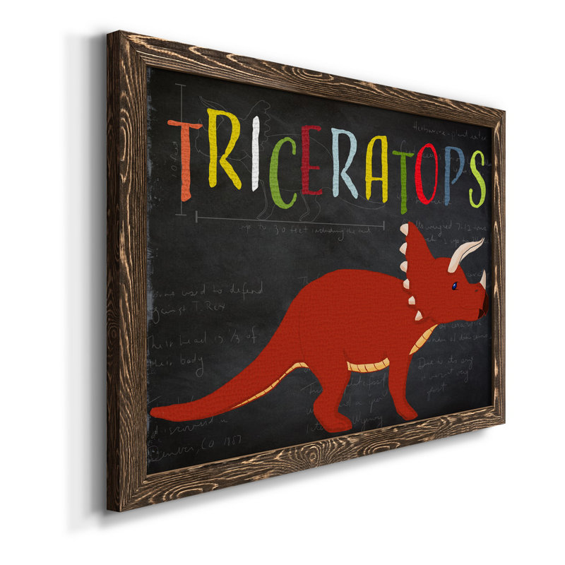 Triceratops - reproduction d'art sur toile, Noyer, H 24 po x l 18 po x P 1,5 po