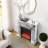 W 46" X D 12.6 X H 41 " Acrylic Diamond Mirror Fireplace Cabinet, TV Fireplace Cabinet
