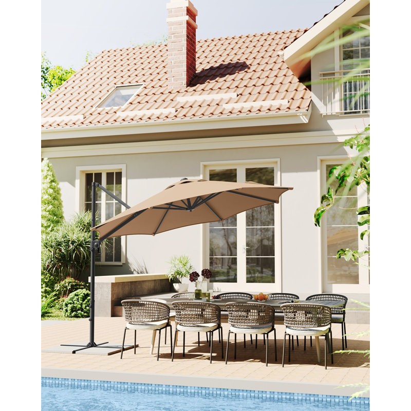 Chanton 300cm Balcony Parasol, Brown