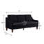Canapé confortable en velours moderne pour le salon - Luxueux fauteuil 3 places noir avec coussins amovibles