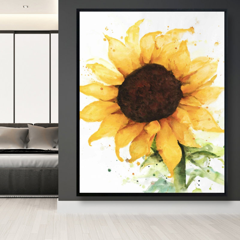 Sunflower Print On Canvas, H 48 po x l 60 po