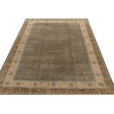 Distressed Homage Hand Knotted Wool Floral Area Rug