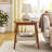 Side Table with Woven Shelf, Boho Side Table with Storage