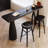 Black Straight Solid Wood Bar Table