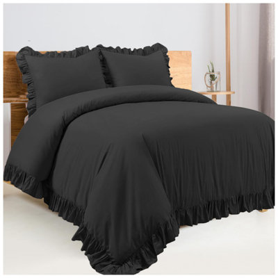 400TC Cotton Sateen Ruffle Duvet Cover Set