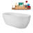 67" Streamline Soaking Glossy White Freestanding Tub and Tray With Internal Drain-101413367