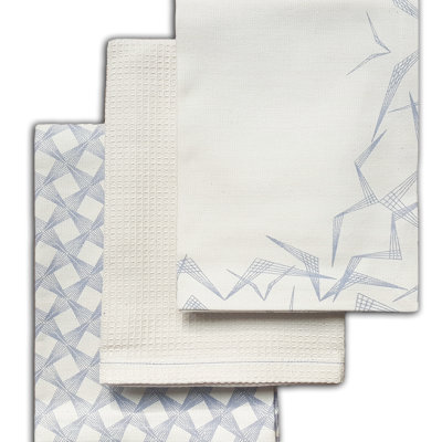 Thaksin Cotton Waffle Kitchen Towel, Blue