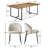 78.7" Industrial Wood Dining Table Set For 8 With Upholstered Curved Back Chairs-230375255