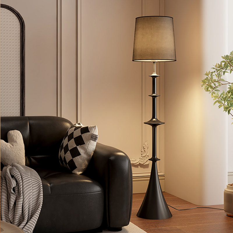 Tissu noir + lampes sur pied sans fer, Noir, Noir