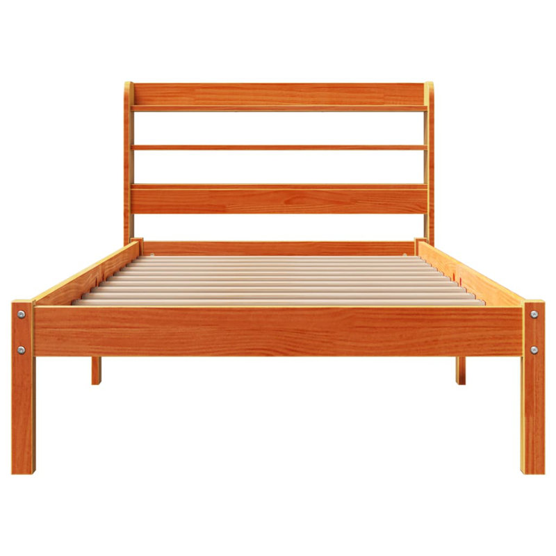 Bed Frame With Headboard Without Mattress Wax Brown, Small Single (2'6)