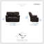 Causeuse inclinable double en similicuir Taniyha de 61 po avec ressorts ensachés de qualité supérieure et structure renforcée durable