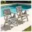 Ensemble de chaises de salle à manger d'extérieur toutes saisons 2 pièces en gris clair avec structure en HPS et en rotin