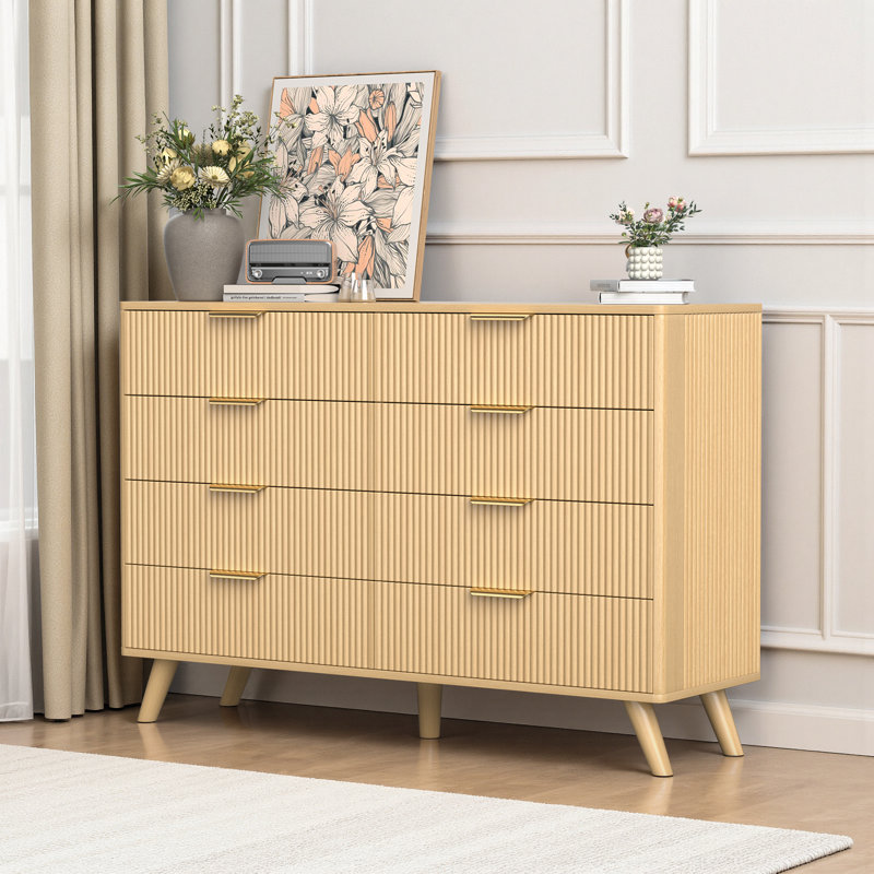 Commode d'appoint avec 9 tiroirs, Jaune
