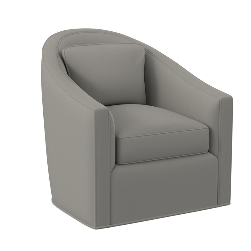 Academy Upholstered Swivel Barrel Chair, Fizz Ivory 100% Polyester