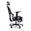 Chaise de bureau ergonomique avec dossier en filet - Chaise de bureau d'ordinateur réglable avec support lombaire, appui-tête et repose-pieds, noir