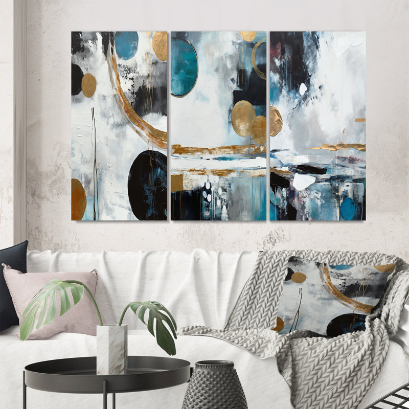 " Exploring Boho Volume " 3 - Pieces, Wrapped Canvas, 28" H x 36" W