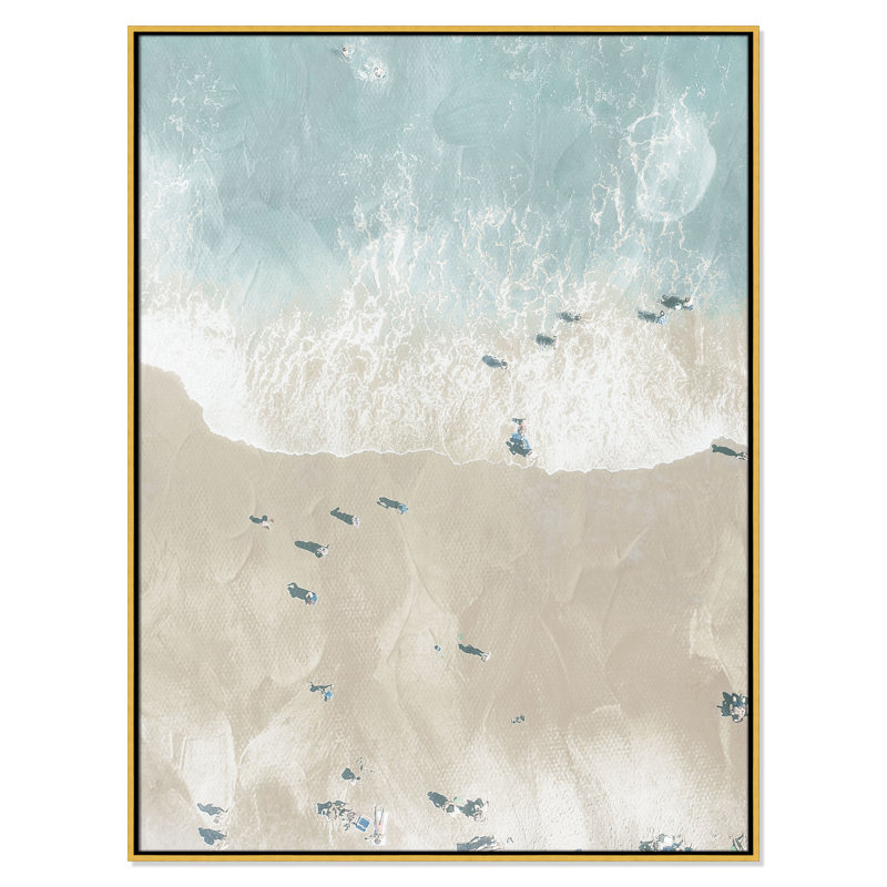«Lay Out On The Beach I Print» par Milli Villa, L 37,5 po x H 49,5 po, Flotteur doré