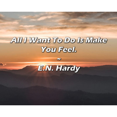 E.N. Hardy Quote: All I Want To Do Is Make You Feel.