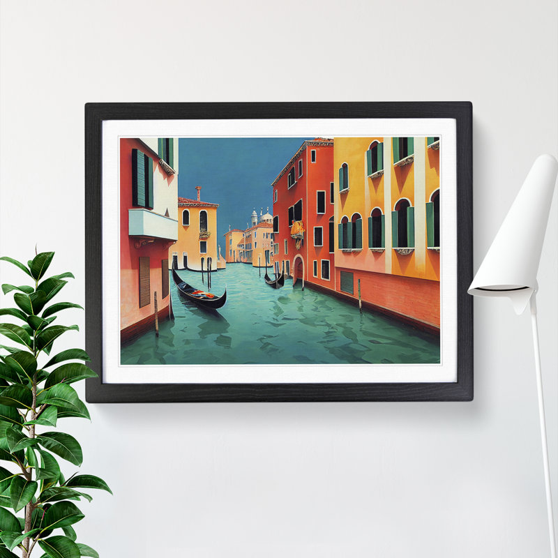 Modern Venice Canal Vol.2 - Framed Print, Black Framed, 34cm H x 46cm W x 2cm D