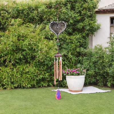 17" Long 3D Silhouette Heart Wind Chime