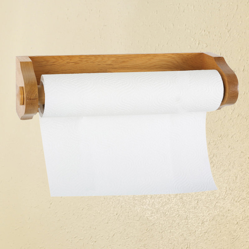 Honey Oak Wood Traditional Paper Towel Holder