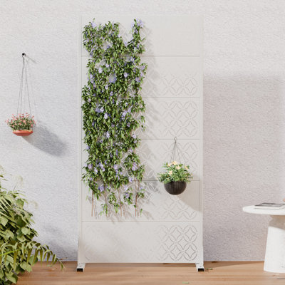 H 72 po x l 35 po x P 16 po avec écran d'intimité en métal et panneau de clôture en treillis pour terrasse
