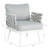 Steel Club Chair Set of 2, off White+Gray-177728877